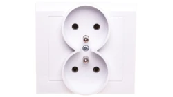 KIER Gniazdo podwójne z/u białe GP-2WZ/00