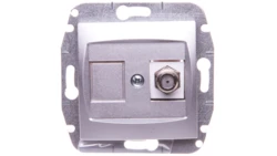 CARLA Gniazdo antenowe TV typ F-F b/R srebrne 1786-16