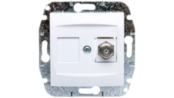 CARLA Gniazdo antenowe TV typ F-F bez ramki białe 1786-10