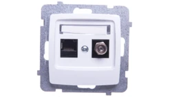 KARO Gniazdo komputerowo-antenowe białe GPKA-S/K/m/00