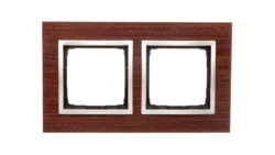 Simon 54 Nature Ramka podwójna drewno ZŁOT