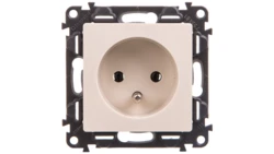 VALENA LIFE Gniazdo pojedyncze z/u 2P+Z kremowy 753281