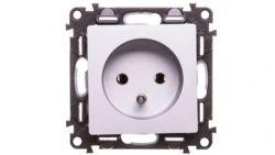 VALENA LIFE Gniazdo pojedyncze z/u 2P+Z aluminium 753381