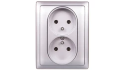 VENA Gniazdo podwójne z/u aluminium 514036