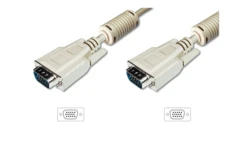 Kabel połączeniowy VGA Typ DSUB15/DSUB15, M/M beżowy 5m AK-310103-050-E