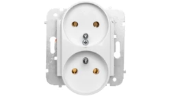 CARLA Gniazdo podwójne z/u białe 1743-10