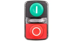 Przycisk sterowniczy 22mm podwójny czerwony/zielony z samopowrotem z podświetleniem 1Z 1R XB4BW73731M5