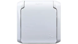 FORIX Gniazdo pojedyncze z/u 16A IP44 z przesłonami szare 782395