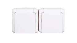 FORIX Gniazdo podwójne z/u 16A IP44 z przesłonami białe 782377