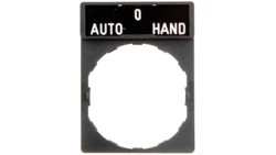 Szyld opisowy 30x40mm z etykietą 8x27mm AUTO-0-HAND ZBY2385