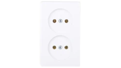 KAPPA Gniazdo podwójne b/u białe GW-2K/00