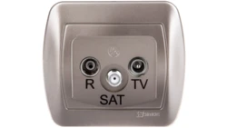 Simon Akord Gniazdo antenowe RTV/SAT końcowe satyna metalizowana AAS/29