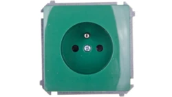 Simon Basic Gniazdo pojedyncze z/u 16A IP20 z przesłoną torów zielone BMGZ1z.01/33
