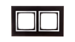 Simon 54 Nature Ramka podwójna metal INOX YIN DRN2/78