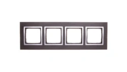 Simon 54 Nature Ramka poczwórna metal INOX YIN DRN4/78