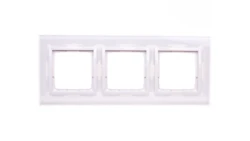 Simon 54 Nature Ramka potrójna szkło BIAŁA PERŁA DRN3/70