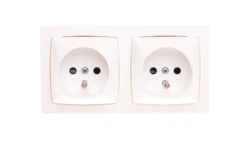 OTEO Gniazdo podwójne z/u 16A z przesłonami białe 086076