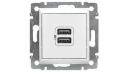 VALENA Gniazdo zasilające 2xUSB 5V 1500mA białe 770470