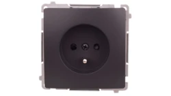 Simon Basic Gniazdo pojedyncze z/u 16A IP20 z przesłoną torów grafit BMGZ1z.01/28