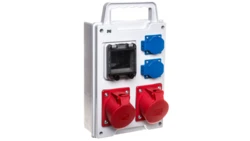 Rozdzielnica budowlana przenośna RS-P 4-mod. 2x2P+Z, 32A/5P, IP44 bez zabezpieczeń 6212-00