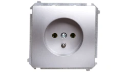 Simon Basic Gniazdo pojedyncze z/u 16A 250V srebrny mat BMGZ1.01/43