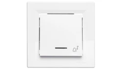 Przycisk Asfora dzwonek z podświetleniem zaciski śrubowe biały z ramką EPH1700321