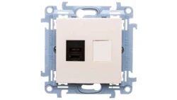 Simon 10 Gniazdo telefoniczne pojedyncze RJ12 kremowy CT1.01/41