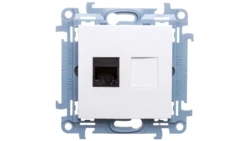 Simon 10 Gniazdo komputerowe pojedyncze RJ45 kat.6 biały C61.01/11