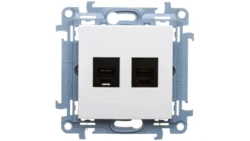 Simon 10 Gniazdo telefoniczne podwójne RJ12 biały CT2.01/11