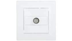 Gniazdo antenowe Asfora SAT końcowe 1dB białe z ramką EPH3700121