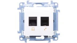 Simon 10 Gniazdo RJ45 kat 6 + gniazdo telefoniczne RJ12 białe C6T.01/11