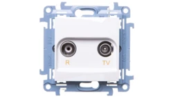 Simon 10 Gniazdo antenowe R-TV przelotowe białe IP20 CAP10.01/11