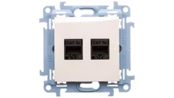 Simon 10 Gniazdo komputerowe podwójne 2xRJ45 kat.5e kremowe C52.01/41