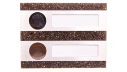 Przycisk dzwonkowy podłużny podwójny brązowy 1A/50V PDK-250/2-BRA YNS10000016