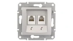 Sedna Gniazdo telefoniczne podwójne RJ11 aluminium SDN4201160