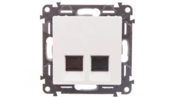 VALENA LIFE Gniazdo komputerowe podwójne RJ45 kat.6 UTP białe 753143