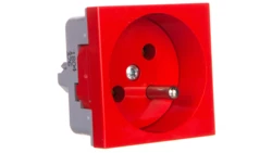 Gniazdo pojedyncze 16A 2P+Z czerwone QP 45X45 BB