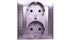 IMPRESJA Gniazdo podwójne z/u Schuko tytan GP-2YS/23