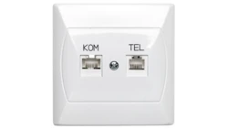 AKCENT Gniazdo teleinformatyczne RJ45 + RJ11 białe GPKT-A/F/00