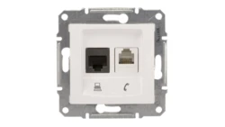 Sedna Gniazdo teleinformatyczne RJ11 RJ45 kat.5e UTP białe SDN5100121