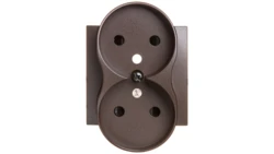 Simon 54 Pokrywa gniazda podwójnego z przesłonami brąz mat z/u do ramek PREMIUM DGZ2MZP/46