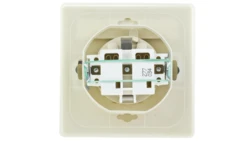 AKCENT Gniazdo bryzgoszczelne z/u Schuko IP44 klapka przezroczysta beżowe GPH-1AS/01/d