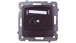 KARO Gniazdo telefoniczne pojedyncze RJ11 czekoladowy metalik GPT-1S/m/40