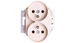 Karre Gniazdo Podwójne Z Uziemieniem, Kolor Krem / 90964771