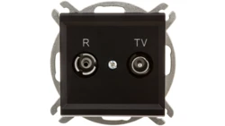 SONATA Gniazdo antenowe RTV końcowe 2,5-3dB czarny metalik GPA-RK/m/33