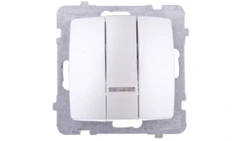 KARO Łącznik potrójny z podświetleniem srebrny perłowy ŁP-13SS/m/43