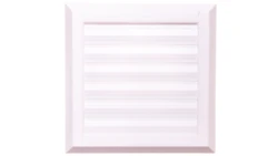 Kratka wentylacyjna 130x130mm fi 100mm biała żaluzja+sznurek rozpieracze T38