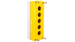 Pokrywa pusta żółta z jasnoszarą podstawą, 5 otworów XALK05