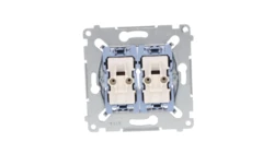 Simon 54 Łącznik krzyżowy podwójny mechanizm 10AX 250V, szybkozłącza, SW7/2XM