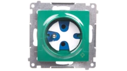 Simon 54 Gniazdo pojedyncze DATA z/u z kluczem uprawniającym 16A 250V antybakteryjne zielone DGD1.01/AB33